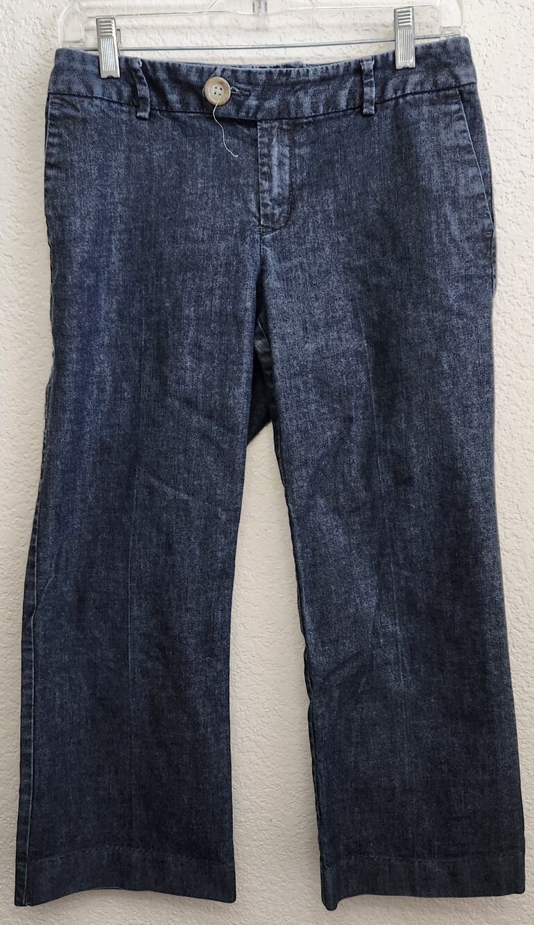 Gap Dark Blue Flat Front Cropped Jeans 4 Lightweight Slashed Front Pockets